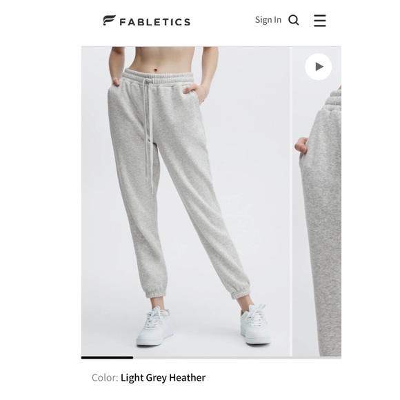 Fabletics Go-To Sweatpant in Light Grey Heather Size Small - Picture 1 of 4